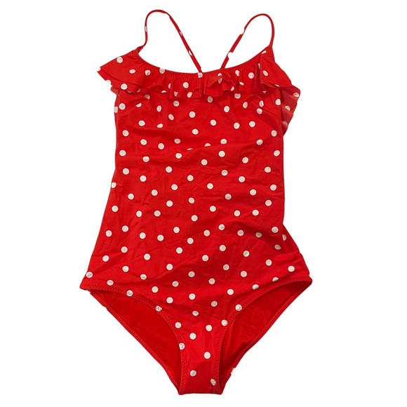 & Other Stories Other - & Other Stories ruffle polka dot one piece swimsuit Sz 6 red white